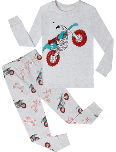 A&J DESIGN Kids Boys Motorcycle Pajamas Set (5, Motorcycle)
