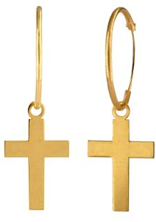 Pendientes Aro de Oro 18K con cruz Infantil | Priority | Pendientes Aro | Pendientes Oro | Pendientes Cruz | Pendientes Infantil