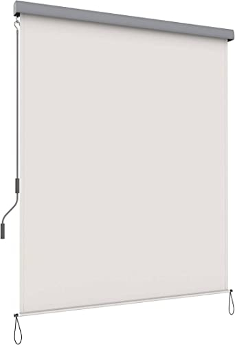 Vanvilla Senkrechtmarkise 140x250 cm Außen Außenrollo Balkon Markise Sichtschutz Sonnenschutz Vertikalmarkise Rollo Aluminiumkassette Beige