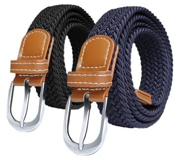 SWAUSWAUK Ceinture Femme x 2 - Ceinture Élastique Femme, Ceintures Femmes pour Jeans et Pantalons, Taille Unique et 2,5 cm de Large