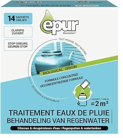 Epur - Traitement Eaux De Pluie pour Citernes et Réservoir, Formule Concentrée,14 x 40 Gr