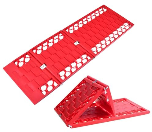 Anfahrhilfe faltbar Set 2 Stück Sandbleche Offroad Anfahrhilfe Wohnmobil 10T Last für PKW LKW Geländewagen Wohnmobil Sand/Schlamm/Schnee Anfahrhilfe Antirutsch