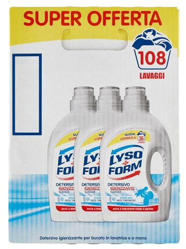 Lysoform Detresivo Igienizzante Classico 108 Lavaggi, 3 x 1.62L