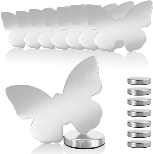 gaoduanluoluo 8 Pezzi Pesi Magnetici della Tovaglia, Pesi della Tovaglia in Acciaio Inox Extra Pesante, Supporto per Tovaglie per Campeggio, Matrimonio, Giardino, Picnic (Farfalla)