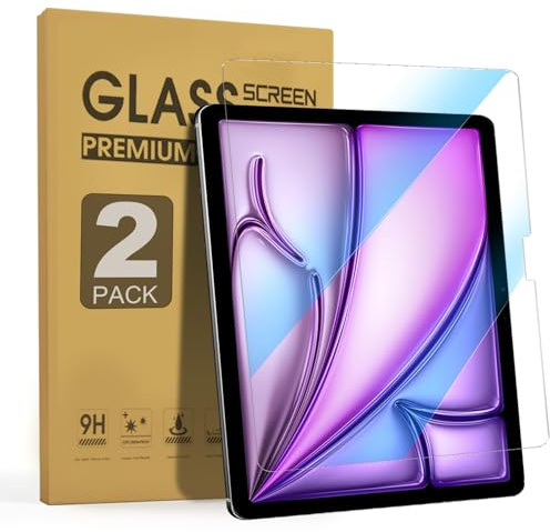zenrich 2 Pack iPad Air 13 Inch Screen Protector 2026/2025/2024 with Anti Blue Light, Tempered Glass Screen Protector with 9H Hardness/HD Clear/Scratch Resistant/Bubble Free for iPad Air 13