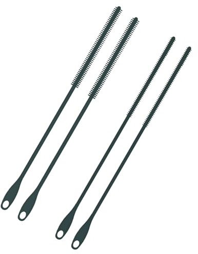 4pcs Brosse Paille Silicone Extra Longue, 24cm Brosse de Nettoyage de Paille Réutilisable 6mm et 8mm Flexible Brosse de Paille pour Pailles en Verre Métallique (Gris)