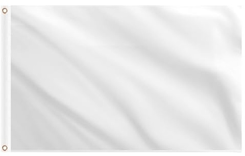Blank White Flags 5ft x 3ft, Plain Flags with Brass Eyelets for for Drawing DIY Party Game Room Outdoor Garden Festival Decorations