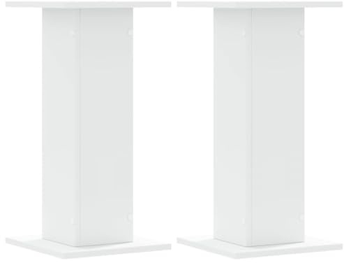 vidaXL Lautsprecherständer 2 STK., Hoher Boxenständer, Lautsprecherpodest für HiFi Heimkino Surround Sound, Verbessertes Audio-Hörerlebnis, Weiß Holzwerkstoff