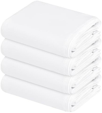 FXKS 4 Pack White Waterproof Polyester Drop Cloths, 4 X 12 FT