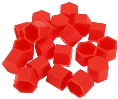 Partuto 20 st hjulmutter bult fälgar däckmutter skruvar skyddskåpa silikonmutter röd 2,5 x 21 x 20,6 mm