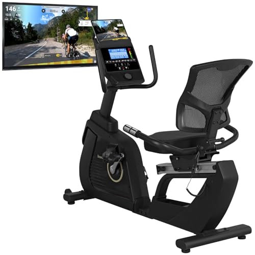 Skandika Liege-Ergometer P14 Comfort | Heimtrainer Fahrrad mit 32 Widerstandsstufen, bis 150 kg und 190 cm, Bluetooth, App-Konnektivität, leise, LCD-Display | Ergometer, Fitnessbike für zuhause
