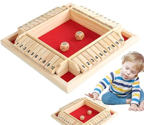 Låsspel i trälådan - klassiskt matematiskt tärningsspel för familjekul | brädspel för familjer | Pedagogiskt brädspel för familjer, klasskul