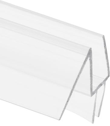 Prime-Line M 6256 Frameless Shower Door Bottom Seal for 1/4 in. Thick Glass Doors, Dual Flap and 45 Degree Drip Guard, 36 in., Clear Vinyl (Single Pack)