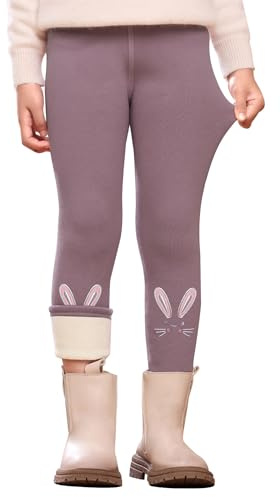 YloveM Leggins Termici Bambina Morbidi in Cotone con Stampa Elasticizzati per Ragazze Casual Invernali Pantaloni