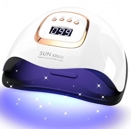 DMJWAN Lampada UV LED per Unghie 380W, 81 LED, Sensore Automatico e 4 Timer, Asciugatore Professionale per Unghie Mani e Piedi