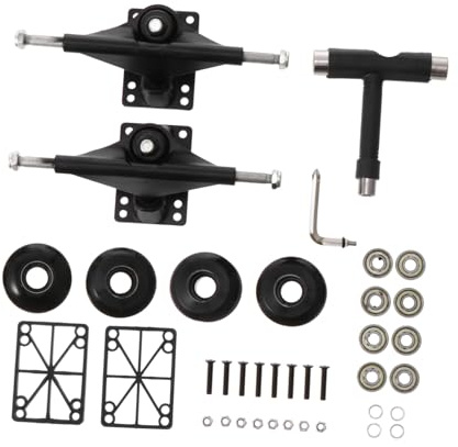 JOINPAYA Set Completo Staffe Rinforzate per Skateboard Doppio Tilt in Lega di Alluminio Ruote Pu Leggere e Kit Accessori per Skater Professionisti Stili Multipli