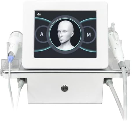 Radiofrecuencia Facial Corporal Máquina de microagujas faciales para rostro y cuerpo, dispositivo reafirmante con 2 mangos para la reducción de arrugas y estrías, efecto lifting y rejuveneci