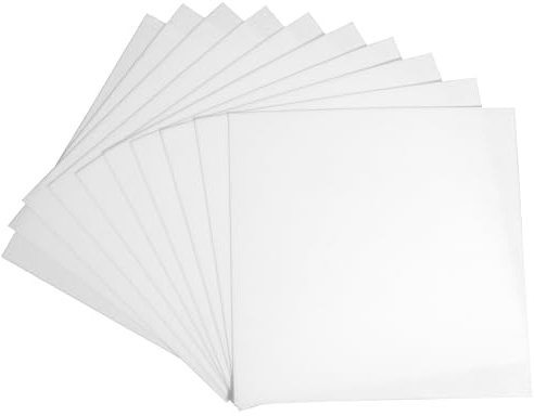 30 x 30 Cm Squares Felt Fabric Sheets for Crafts, 10 Pieces 1mm Thick Non-Woven Stiff Craft Felt Paper Fabric Pads for Sewing Patchwork DIY Crafts Projects Making, White