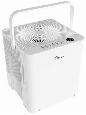 Midea Cube 50 Pint Dehumidifier for Basement and Rooms at Home for up to 4,500 Sq. Ft., Built-in Pump, Drain Hose Included, Smart Control, Works with Alexa (White), ENERGY STAR Most Efficient 2022
