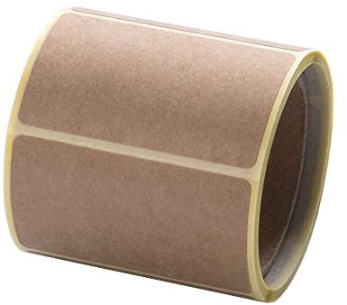 MD Labels Selbstklebende Kraftaufkleber auf Rolle- 50 x 30 mm - 100 Stück - Hülse 40 mm glattes Papier- Dekorative Etiketten- brawn- Geschenketiketten