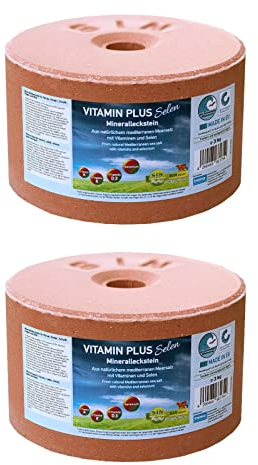 imima Mineralleckstein Pferd Vitamin Plus Selen Salzleckstein Set 2 x 3kg - Salzlecksteine für Pferde, Schafe, Ziegen, Wild und Rind - Salz Leckstein Mineralstein