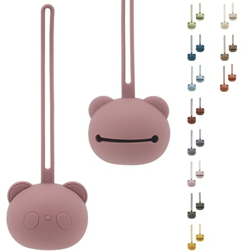 CAJA Schnullerbox Schnulleraufbewahrung aus Silikon BPA frei hygienische Aufbewahrung für Babys und Kleinkinder Panda Design hochwertiges Baby Zubehör Geschenk zur Geburt und Baby Erstausstattung