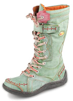 TMA EYES Botas de invierno para mujeres con suela plana, botas de nieve forradas de piel(Verde,39)