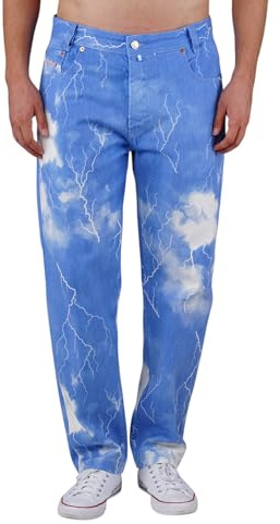 Picaldi® Zicco 472 Flash Jeans | Lös & avslappnad passform | morotsbyxor | lediga och löst skurna | mönster, blå, 38W / 30L