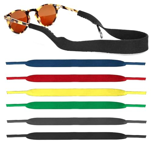 PNPGDYK 6 Pcs Sports Glasses Strap, Neoprene Elastic Cord Retainer Strap Band for Eyeglass and Sunglass, Anti-Slip Elastic Cord Rope String Holder for Men Women Kids