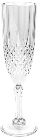 DecorFest Premium Plastic Crystal Cut Design 8 Fluid Oz Champagne Flutes Pack of 8