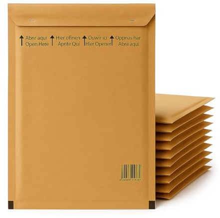 Sobres Acolchados Resistentes con Burbujas Envuelve y Protege. Sobres para Envíos. Sobres Acolchados para Envíos (Marrón Kraft, 44,5x30 cm, 10 Sobres)