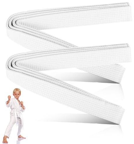 worahroe 2 Stück Judo Gürtel Weiß 260cm Kampfsport Gürtel aus Hochwertigem Baumwoll-Polyester Mix, Strapazierfähig & Atmungsaktiv, ideal für Taekwondo, Karate, Judo & Aikido, für Kinder & Erwachsene