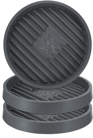 M METERXITY 3-Pack Plato para Plantas, Plato para Macetas de 10.2 26Cm, Plato de Plástico Anti-Rot Más Grueso para Plantas de Interior/Exterior/Recipiente para Capturar Agua [Cemento Gris]
