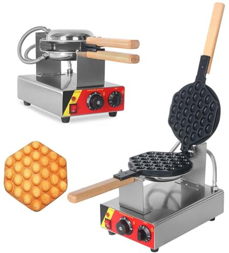 MIAOMI Gaufrier à Bulles Hexagonal avec Rotation à 180 °, gaufrier à Bulles Commercial, gaufrier à tête Unique antiadhésif, contrôle indépendant de la température et du Temps