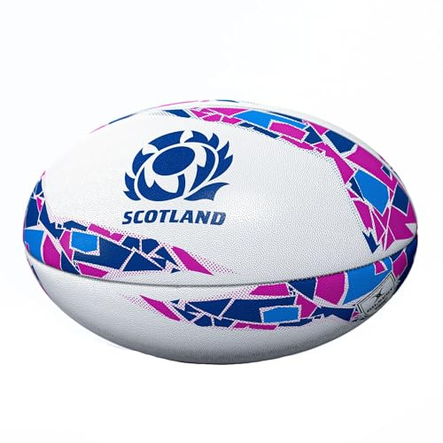 Gilbert Scotland Supporters Rugby Ball White/Blue/Purple
