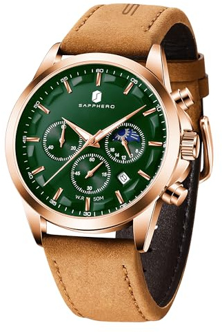 BENYAR by Montre Homme Chronographe Etanche Lumineuses Date Grand Cadran Classique Mode Affaires Analogique Quartz Montres Cadeau élégant pour Hommes