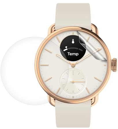 kwmobile Skärmskydd kompatibla med Withings Scanwatch 2 38 mm – set med 3 x genomskinliga TPU-filmer – genomskinlig