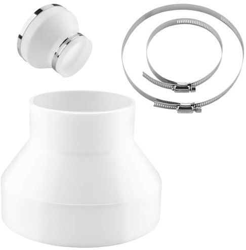 Zosenyer Adaptador de Tubo de Escape de 150mm a 100mm, Adaptador de Tubo Redondo con 2 Abrazaderas de Acero Inoxidable,para Extractor de Aire, Climatización, Secadora Conductos de Ventilación (1)