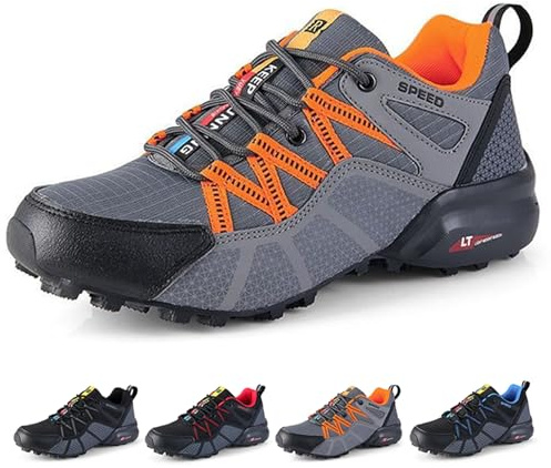 Sudychen Scarpe da Trekking da Uomo Leggero Trail Running Scarpe da Escursionismo Antiscivolo Outdoor Montagna Fitness Sneakers Nero Blu 40-47EU