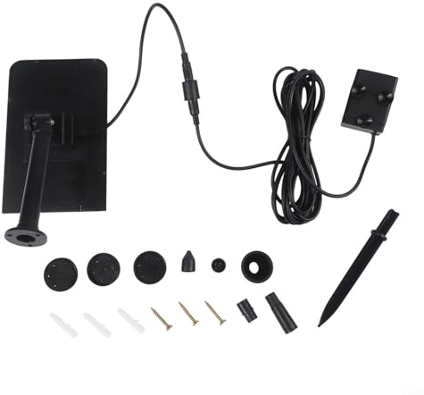 ComfyHarbor Kit fontana a pompa ad acqua solare, fontane per uccelli da esterno, per piccole piscine da giardino, 8 ugelli fino a 55 cm di altezza, montaggio a parete o a terra