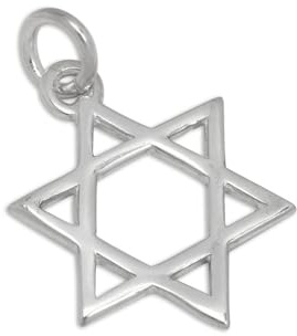 Ciondolo Charm con Stella di Davide in Argento Sterling