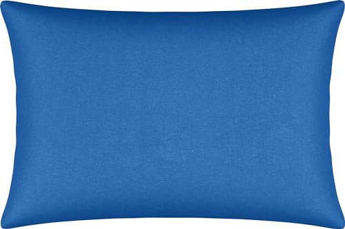 Erwin Müller Kissenbezug, Kissenhülle Single-Jersey Murnau - blau Größe 40x60 cm - bügelfrei, strapazierstark, elastisch, mit Reißverschluss