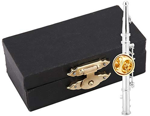 Pin de Broche de Flûte, Mini Accessoire de Broche En Forme D'instrument de Musique En Forme de Flûte Vêtements Écharpe Sacs Décoration Broches Et Pins pour La Collection de Cadeau, Argent