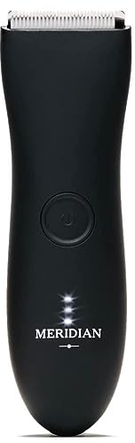 MERIDIAN Onyx Original Intimrasierer Mann, Bodygroom Herren, Körperhaartrimmer, Body Trimmer Herren, Schamhaar Rasierer Männer, Elektrischer Trimmer, Nass Trocken Groomer Schwarz Pflege Set Männer