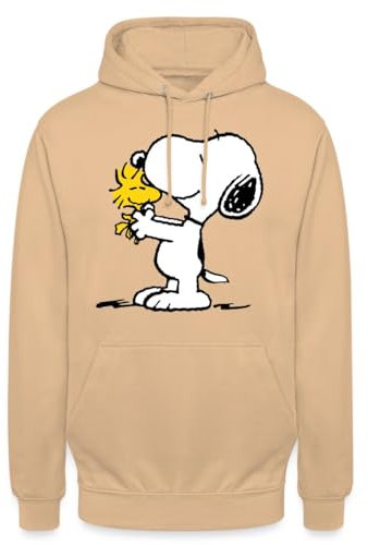 Spreadshirt Peanuts Snoopy Und Woodstock Unisex Hoodie, XL, Beige