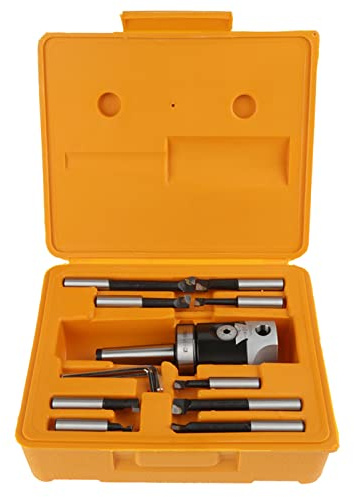 Set di Testine di Alesatura 12 Pezzi Testina di Alesatura per Alesatrice in Metallo Duro da MT2 a M10 da F1 a 12 50mm Testina di Alesatura con 9 Pz 12mm Barre di Alesatura