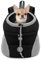 LUKDUNG Pet Hunderucksack Katzerucksack, Haustier Rucksack Tragbare Hundetragetasche Reisen, für kleine mittlere Hunde Katzen Atmungsaktive Freisprechtasche für Wandern Radfahren Freien (schwarz, S)