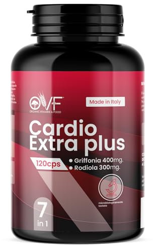 OVF Cardio Extra Plus, con Rodiola, Griffonia e Biancospino - Aiuta a Stabilizzare il Livello dei Lipi - 120 Capsule Made in Italy