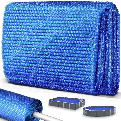 tillvex Cobertor Solar para Piscinas Redonda & Rectangular | Espesor de la lámina Solar 120 µm | La Cubierta Solar se Puede Cortar a Medida (Ø 400 cm, Azul)