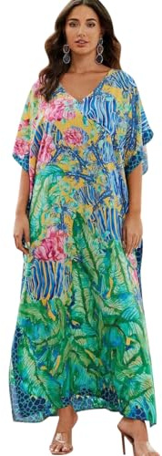 Kaftan Mujer Vestido Caftan Playa Cover-Up Swimsuit Bikini Cover Up Caftán Largo Vestidos Playa Mujer Swim Cover Ups Ladies Beachwear Verano Beach Dresses for Women Talla Grande Swimwear Cover-Ups